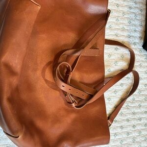 Madewell Tan Leather Tote Bag
